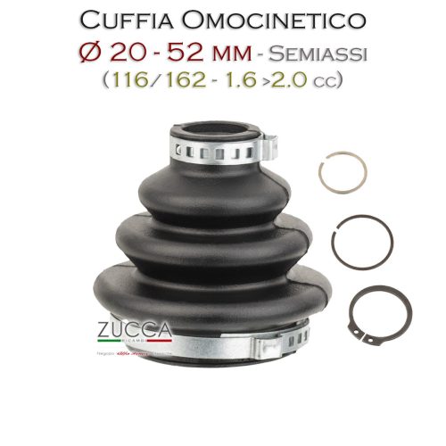 Kit Cuffia Giunto Interno/Esterno Semiassi Ø20/52mm (116/162 - 1.300/2.000cc NO Turbo)