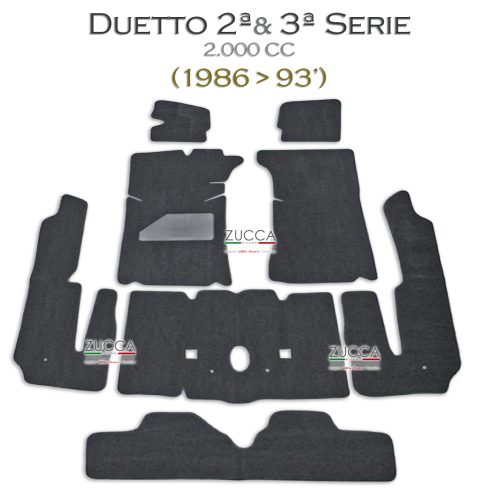 Set Tappeti Moquette - Nero (Duetto 2.000cc - '70/'93)