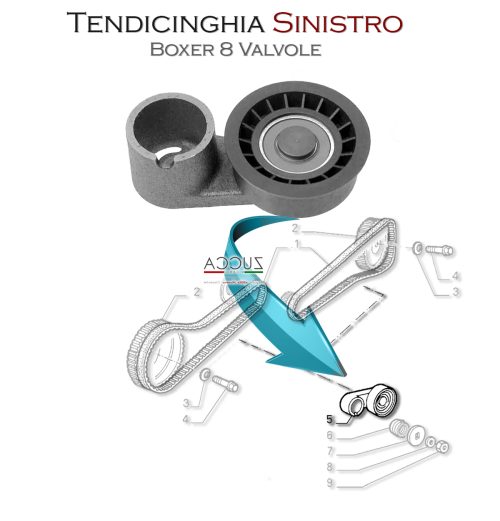 Puleggia del Tendicinghia Distribuzione Sx (Boxer  - 8 Valvole)