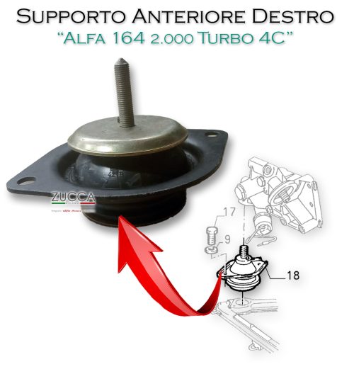 Supporto Motore Anteriore Sx (Alfa 164 - 2.000 4C - Turbo)