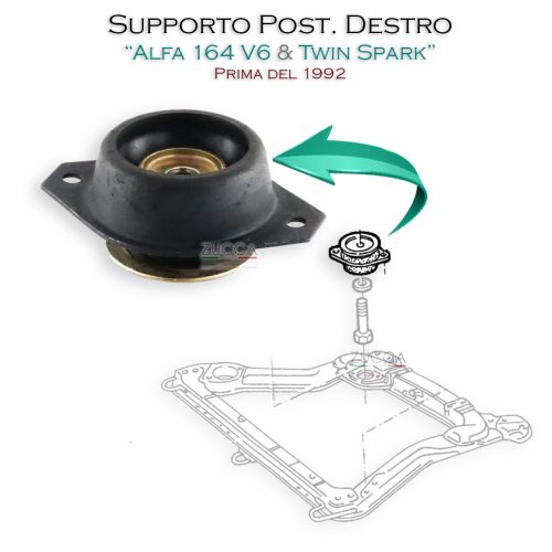 Supporto Motore Post. Dx (164 - 3.000 V6 & T.S. & 2.5 TD - Fino a '92)