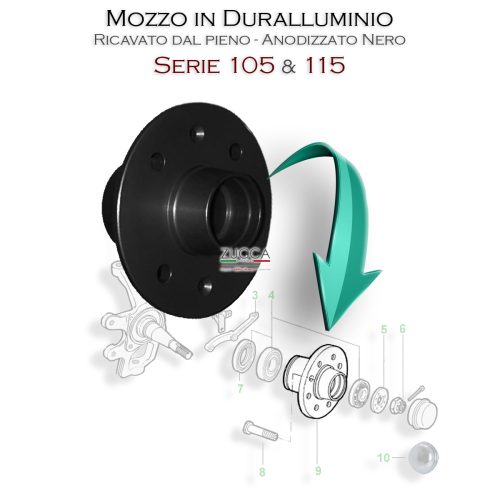 Mozzo Ruota - "Duralluminio Ricavati dal Pieno" (105/115)