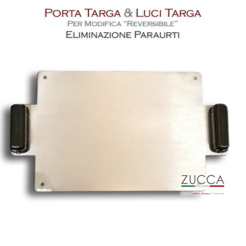 Supporto Targa  in Alluminio & Luci Targa (105/115 - 116) per Formato "Quadrotto fino 1976"