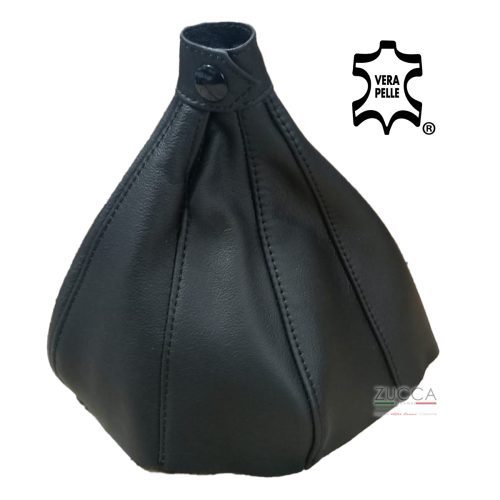 Cuffia Cambio Bottone 8 Spicchi - Pelle Nera (Alfa 75 - Twin Spark)