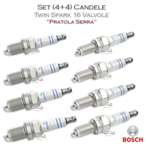 Set (4+4) Candele Accensione - Bosch (Twin Spark 16 Valvole) - "Pratola Serra"